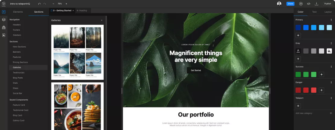 teleport website editor